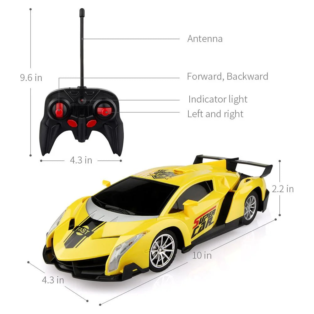 Lamborghini 1/18 RC Racing Cars Remote Control Sport Racing Hobby Toy Car Gift for Kids 3-12 Years Old, Yellow