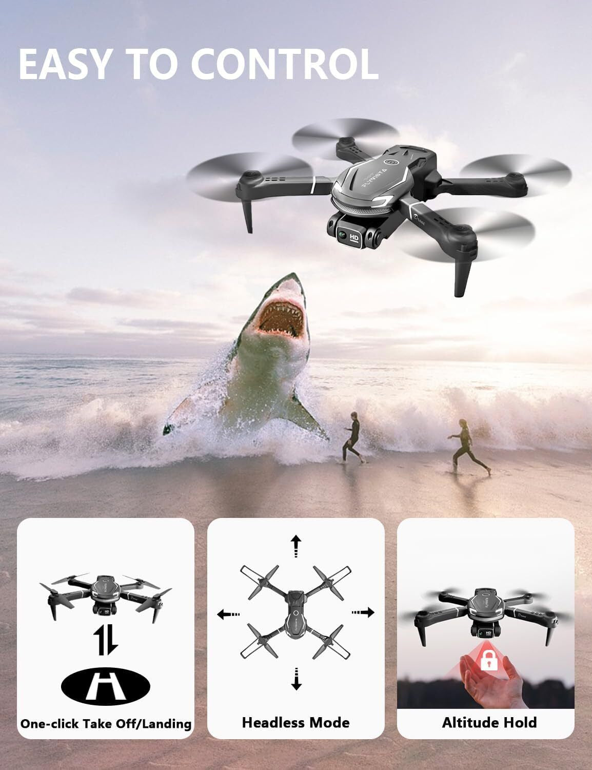 Cool Mini Drone with Camera for Kids Adults Beginners, 1080P FPV Camera Remot...