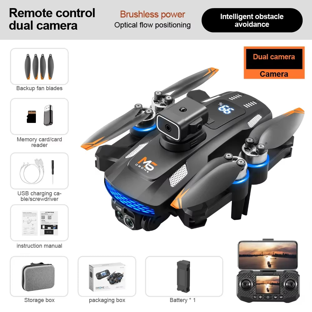 NEW M6 Drone 4K Professional 5G GPS HD Dual Camera Photography Brushless Foldable Quadcopter RC Distance GPS Drones Toys Gift