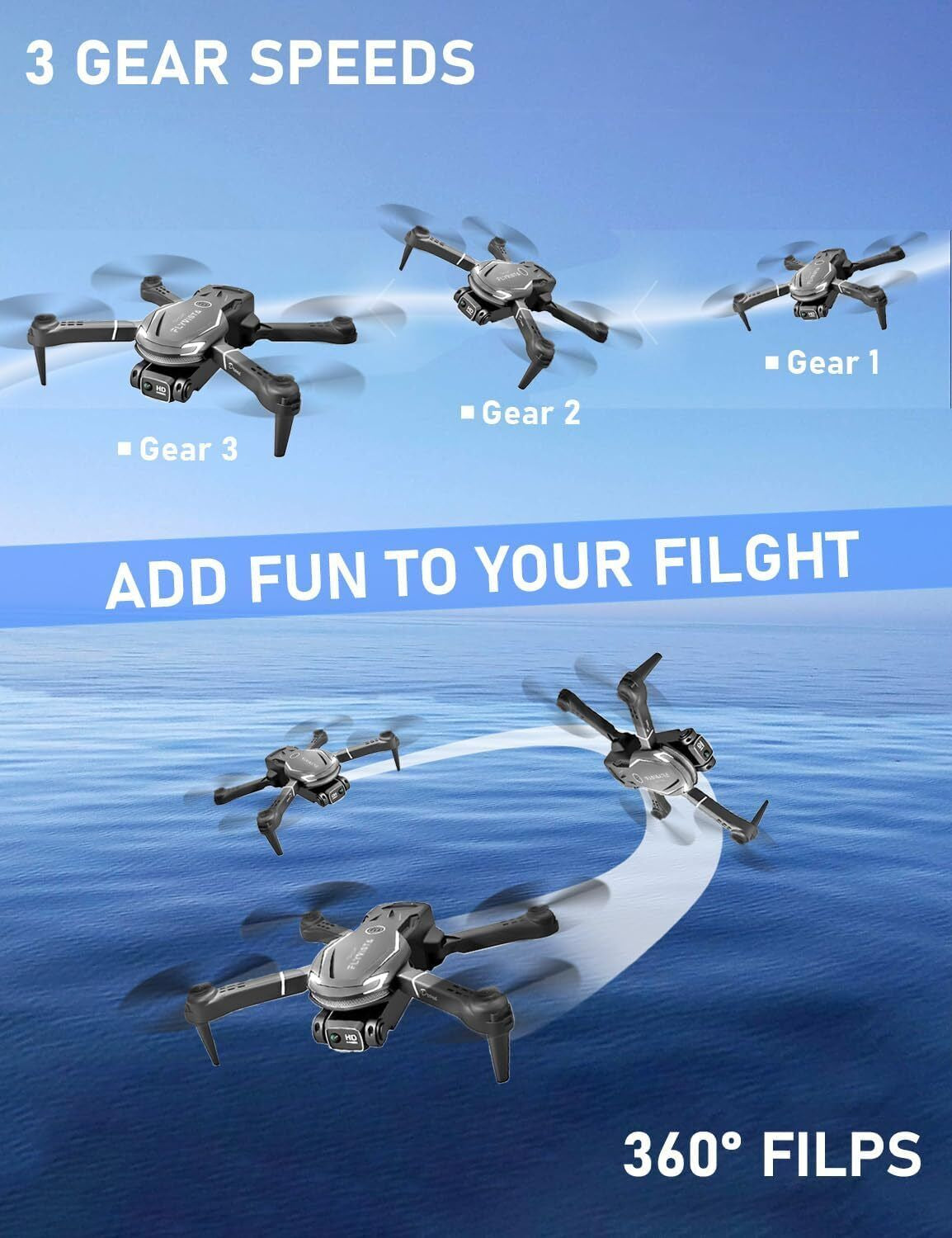 Cool Mini Drone with Camera for Kids Adults Beginners, 1080P FPV Camera Remot...