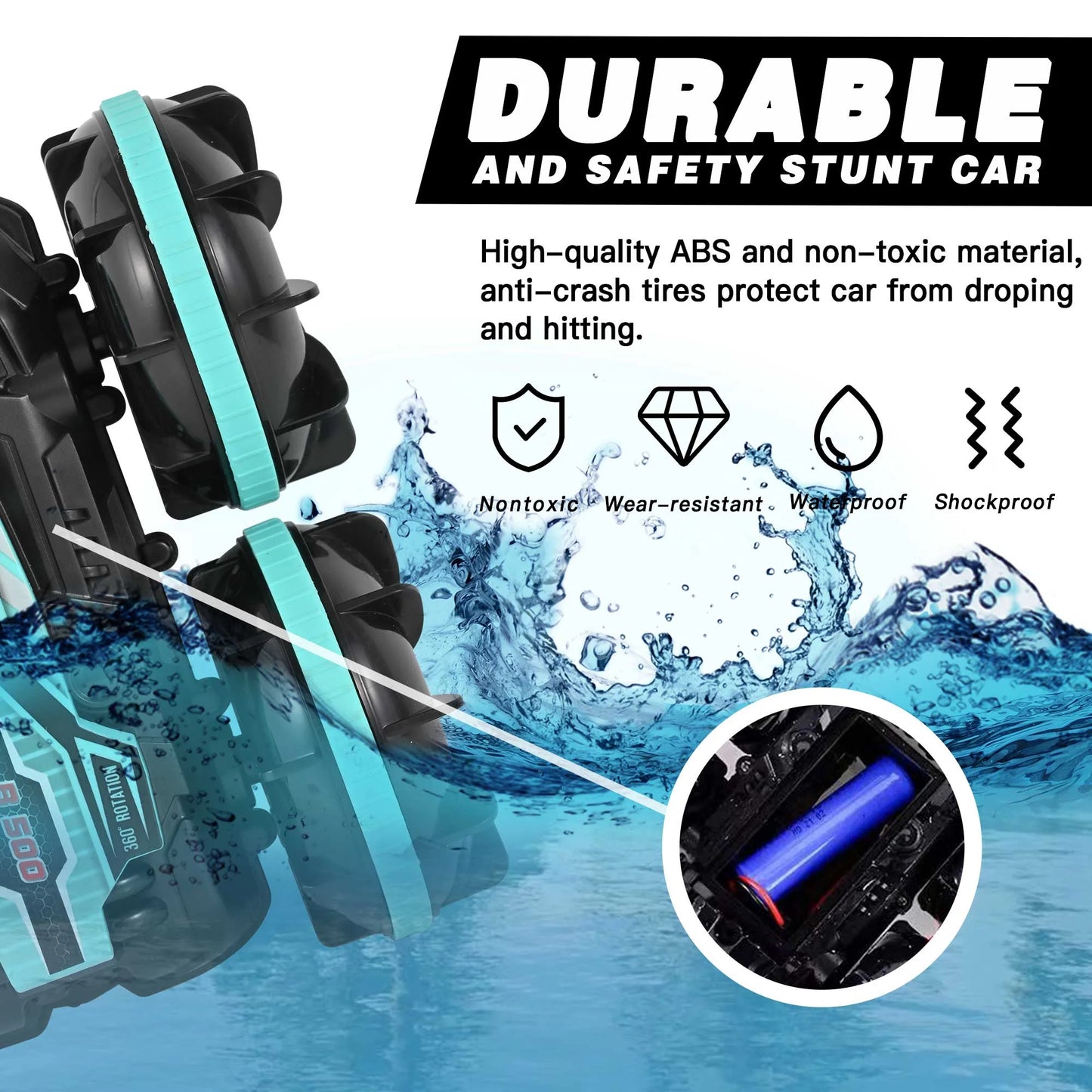 Amphibious Remote Control Car Boat, 1:16 Waterproof RC Monster Truck Stunt Car, RC Vehicle with Rotate 360°