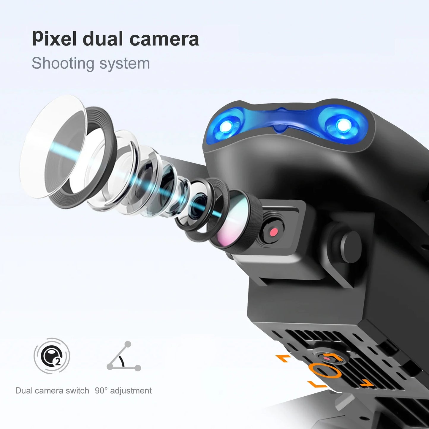 ​​ Drone E99Pro with 4K HD Dual Camera for Adults Kids,Rc Quadcopter with 2 Modular 1800Mah Batteries for 30 Mins Long Flight,Black,Altitude Hold,Waypoint Fly,Carrying Case