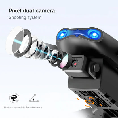 ​​ Drone E99Pro with 4K HD Dual Camera for Adults Kids,Rc Quadcopter with 2 Modular 1800Mah Batteries for 30 Mins Long Flight,Black,Altitude Hold,Waypoint Fly,Carrying Case