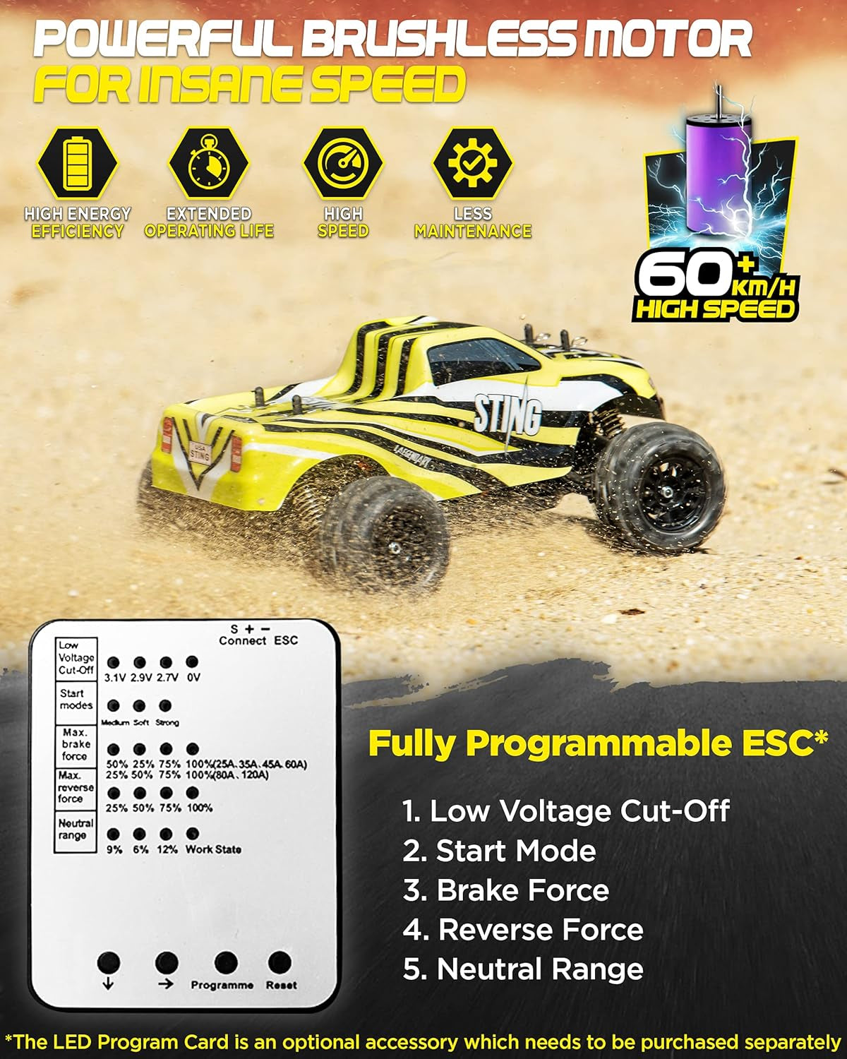 1:18 Large Scale Brushless RC Cars 60+ Km/H High Speed Remote Control Car 4X4 off Road Monster Truck