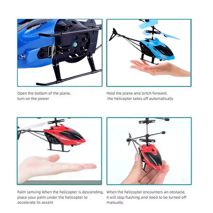 Rechargeable Mini RC 2 Channel Drone Remote Safe Fall-Resistant RC Helicopters Drone Children Toys
