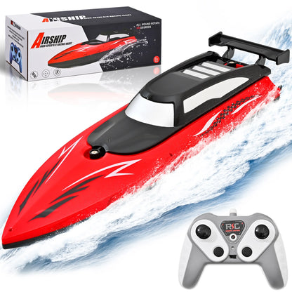 RC Boat - Remote Control Boat for Adults & Kids,12+Kmh RC Boat for Pools/Lakes/River/Water with 2 Rechargeable Batteries