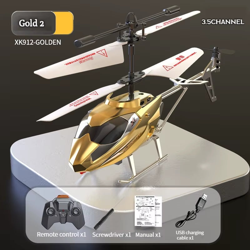 RC Helicopter 2.4GHZ 3.5 Channel Air Pressure Constant Height Light Remote Control Simulated Helicopter Toys Gift for Children