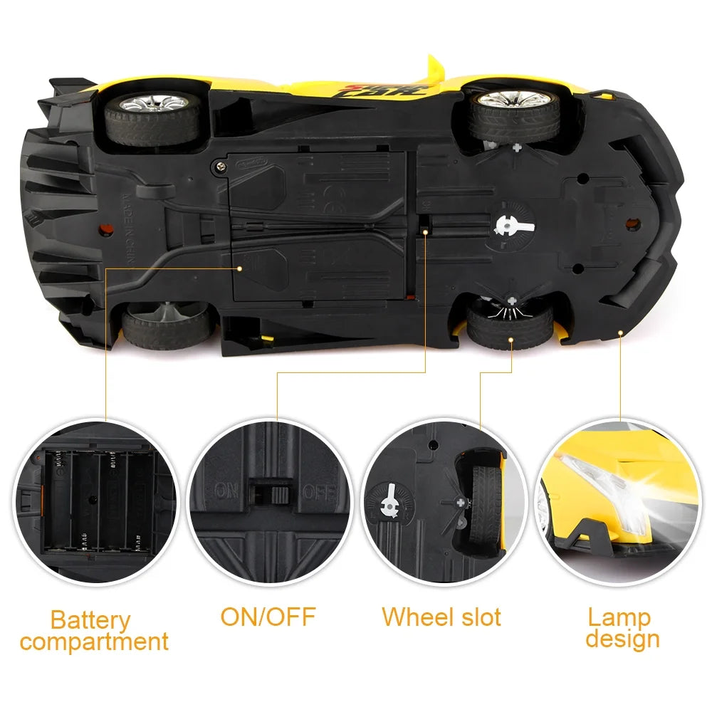 Lamborghini 1/18 RC Racing Cars Remote Control Sport Racing Hobby Toy Car Gift for Kids 3-12 Years Old, Yellow