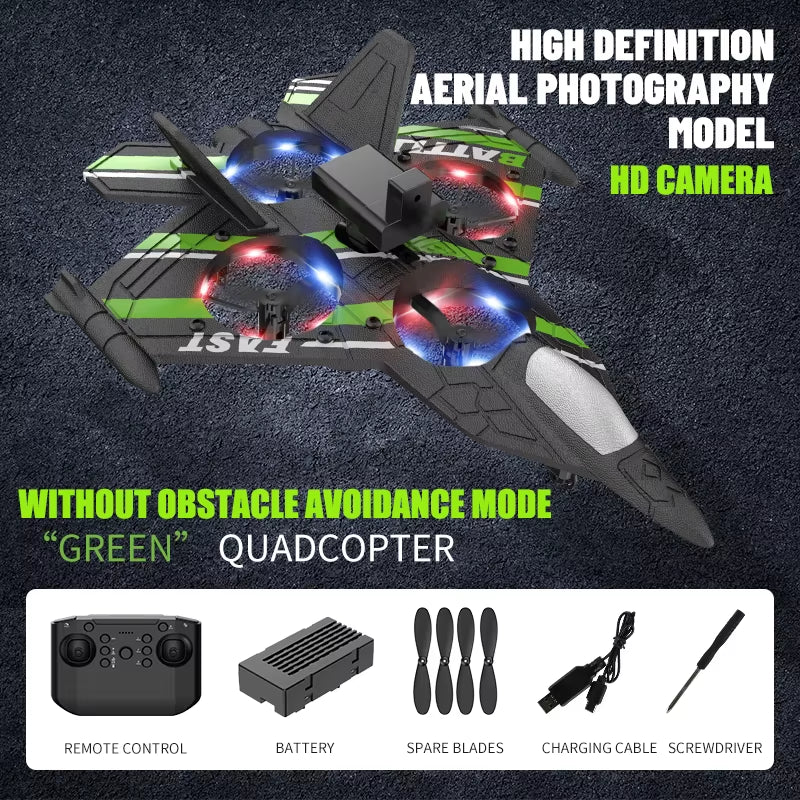 RC Plane with Camera Helicopter Remote Control Aircraft Obstacle Avoidance Fighter 2.4G Airplane EPP Foam Plane Children Toys