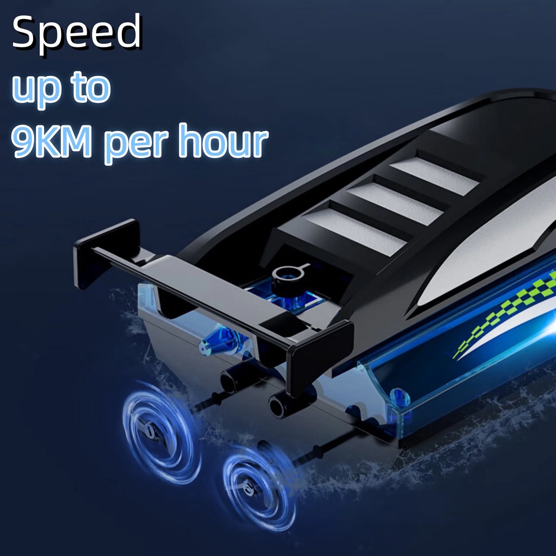 Remote Control Boat with LED Lights, 2.4Ghz High Speed RC Racing Boats for Lakes, Pool Toys for Kids & Adults, Radio Controlled Watercraft