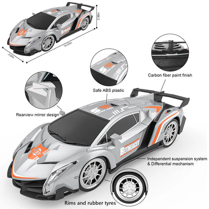 Lamborghini RC Car Toys for Kids 4-12 Years Old 1/18 Racing Crawler Toy Car Model Vehicle with Rechargeable Batteries, Silver