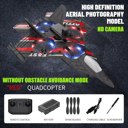 RC Plane with Camera Helicopter Remote Control Aircraft Obstacle Avoidance Fighter 2.4G Airplane EPP Foam Plane Children Toys
