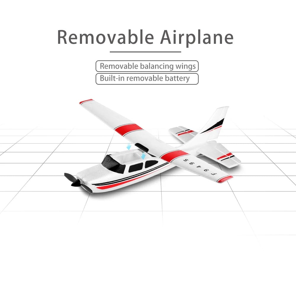 F949S RC Airplane 2.4G Plane RC Aircraft 3CH Remote Control EPP Airplane Miniature Model Plane Outdoor Toy 1 Batteries