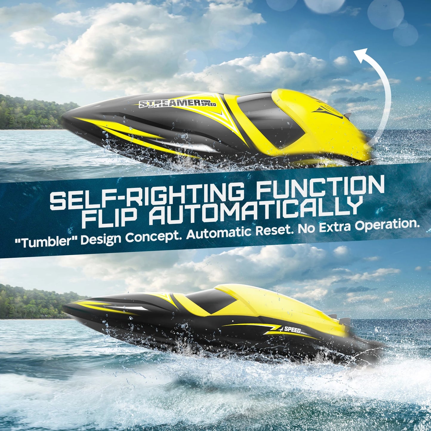 RC Boats, 50Km/H Brushless Fast Remote Control Boat for Adults Kids 8-12, Summer Outdoor Pool Water Toys