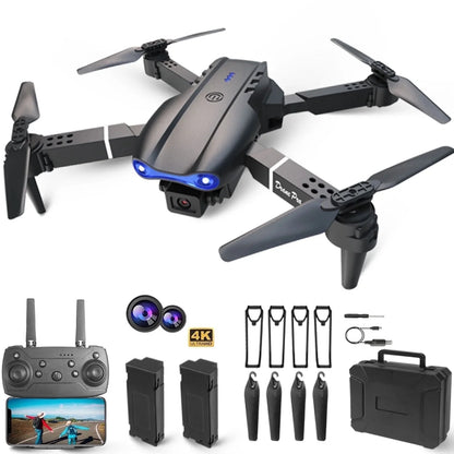 ​​ Drone E99Pro with 4K HD Dual Camera for Adults Kids,Rc Quadcopter with 2 Modular 1800Mah Batteries for 30 Mins Long Flight,Black,Altitude Hold,Waypoint Fly,Carrying Case