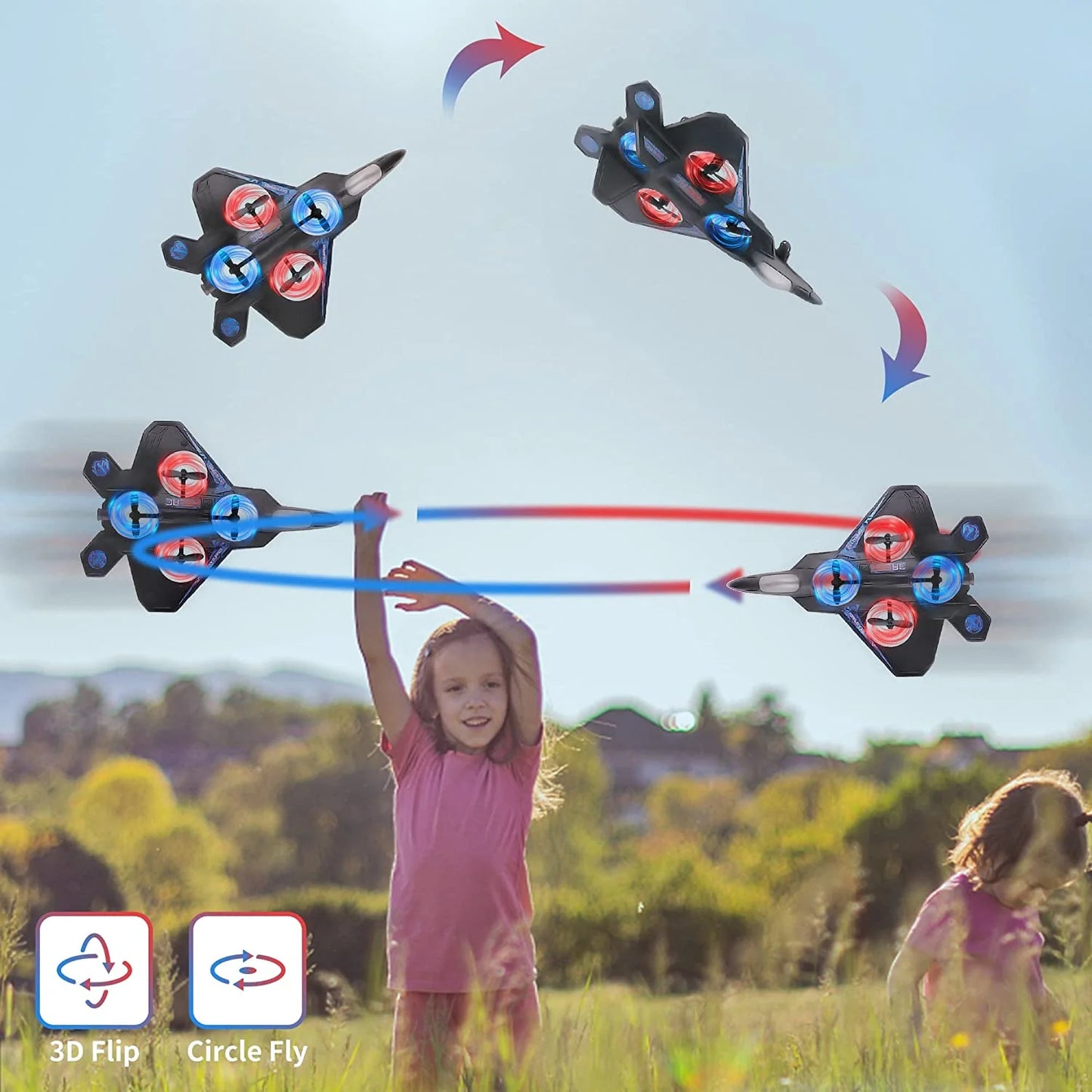 Remote Control Plane for Kids, RC Airplane Helicopter Toys for Boys, RC Jet Plane Drone for Kids Stunt RC Plane for Adults