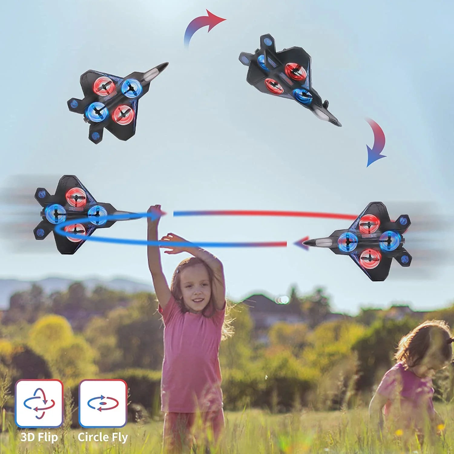 Remote Control Plane for Kids, RC Airplane Helicopter Toys for Boys, RC Jet Plane Drone for Kids Stunt RC Plane for Adults