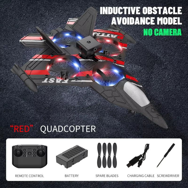 RC Plane with Camera Helicopter Remote Control Aircraft Obstacle Avoidance Fighter 2.4G Airplane EPP Foam Plane Children Toys