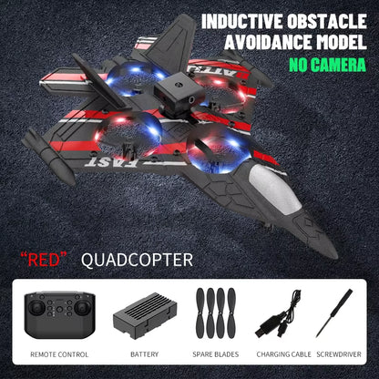 RC Plane with Camera Helicopter Remote Control Aircraft Obstacle Avoidance Fighter 2.4G Airplane EPP Foam Plane Children Toys