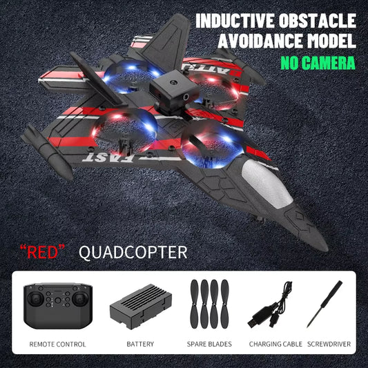 RC Plane with Camera Helicopter Remote Control Aircraft Obstacle Avoidance Fighter 2.4G Airplane EPP Foam Plane Children Toys