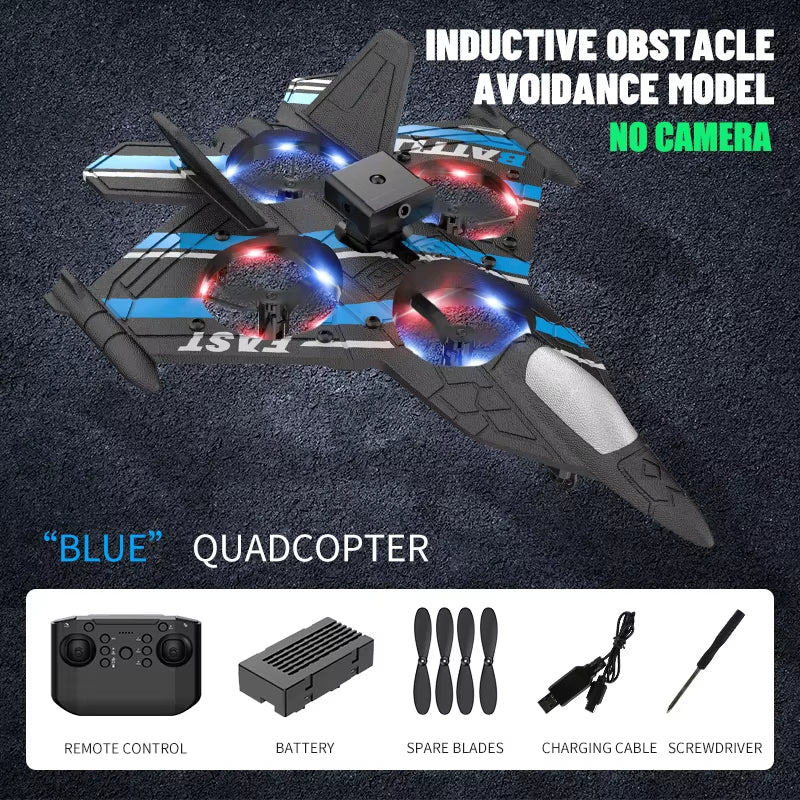 RC Plane with Camera Helicopter Remote Control Aircraft Obstacle Avoidance Fighter 2.4G Airplane EPP Foam Plane Children Toys