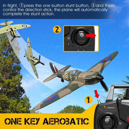RC Plane Spitfire Fighter, 4 Channel Remote Control Airplane with Gyro System...