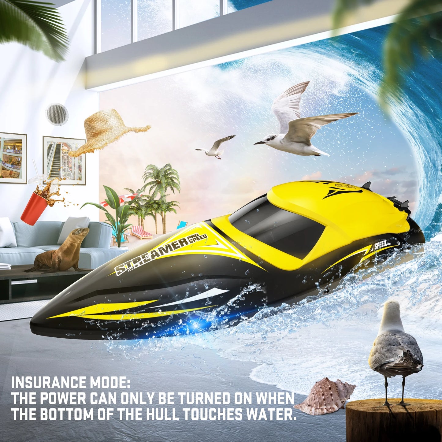 RC Boats, 50Km/H Brushless Fast Remote Control Boat for Adults Kids 8-12, Summer Outdoor Pool Water Toys
