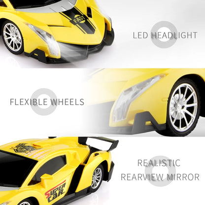 Lamborghini 1/18 RC Racing Cars Remote Control Sport Racing Hobby Toy Car Gift for Kids 3-12 Years Old, Yellow