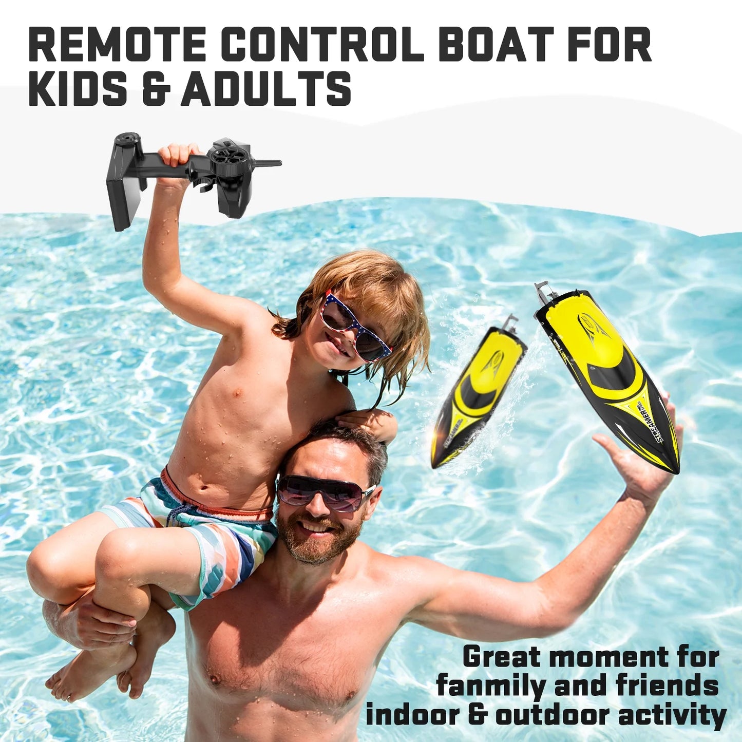 RC Boats, 50Km/H Brushless Fast Remote Control Boat for Adults Kids 8-12, Summer Outdoor Pool Water Toys
