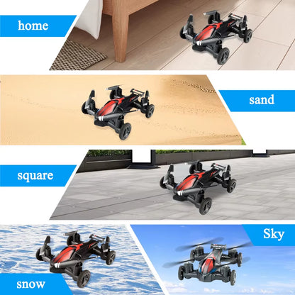 JJRC Land-Air Mini Drone Plane Aircraft Dual-Mode Mini Four-Axis Remote Control Aircraft Tumbling Light Unmanned Vehicle Toy