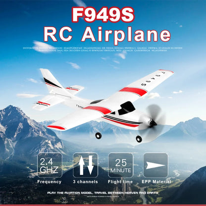 F949S RC Airplane 2.4G Plane RC Aircraft 3CH Remote Control EPP Airplane Miniature Model Plane Outdoor Toy 1 Batteries