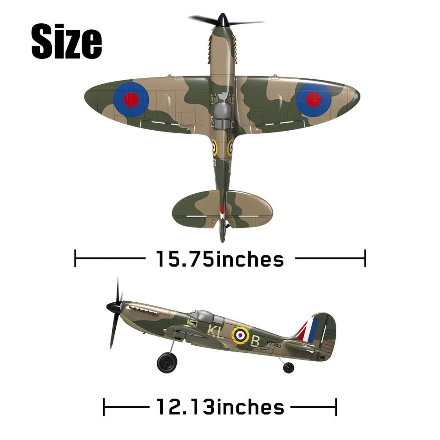 RC Plane Spitfire Fighter, 4 Channel Remote Control Airplane with Gyro System...