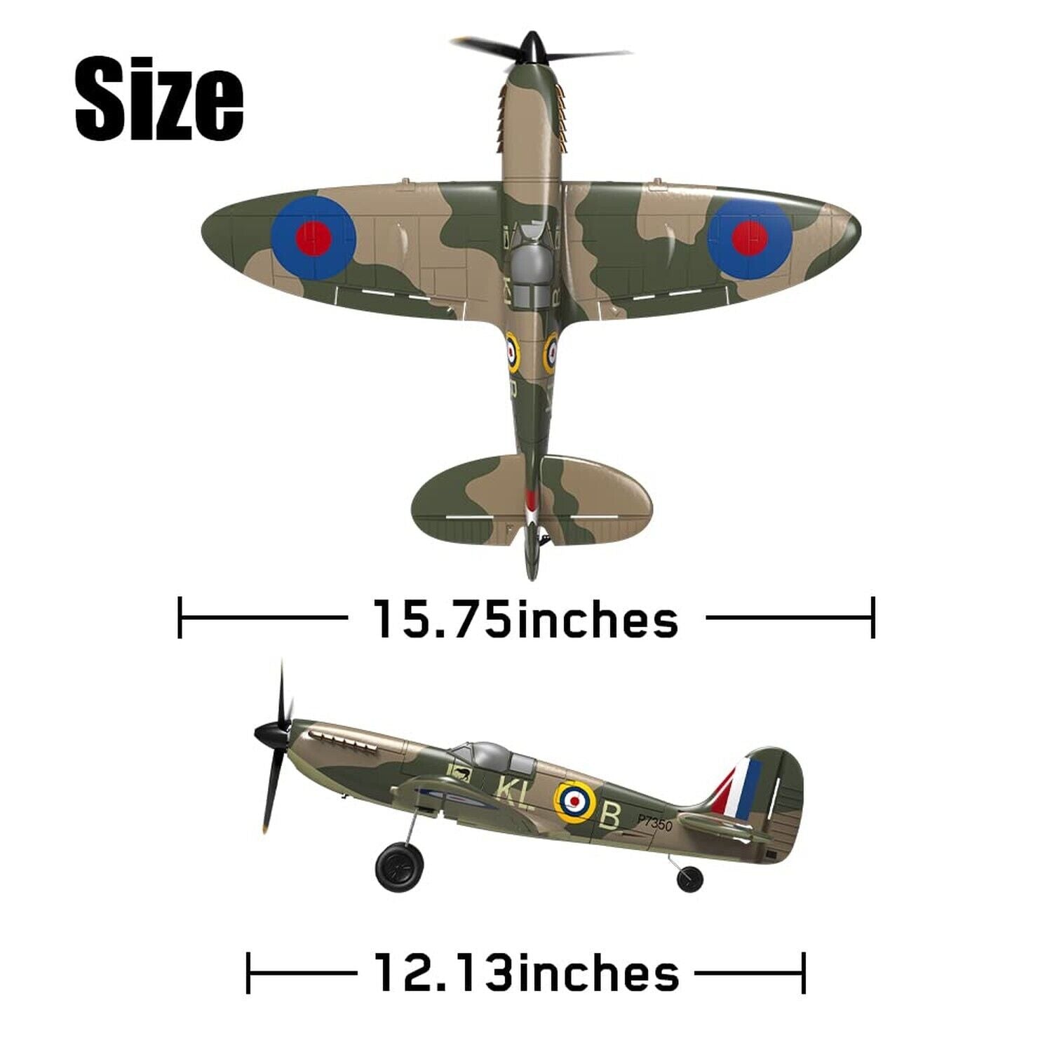 RC Plane Spitfire Fighter, 4 Channel Remote Control Airplane with Gyro System...