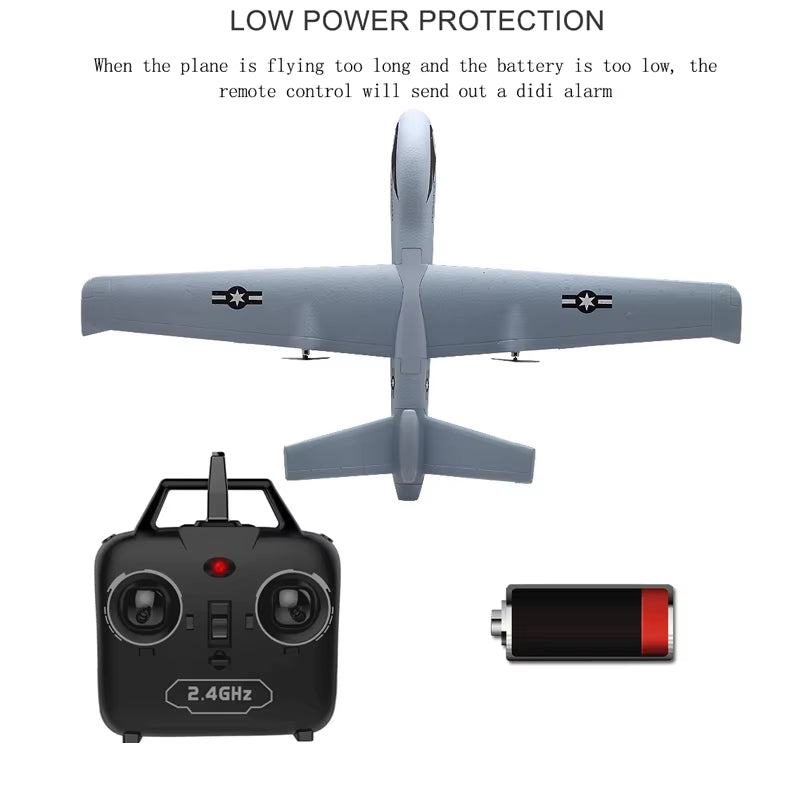 RC Plane 20 Minutes Flight Time Glider Toy Plane with LED 2.4G Remote Control Hand Throwing Wingspan Kids RC Jet Airplane Foam