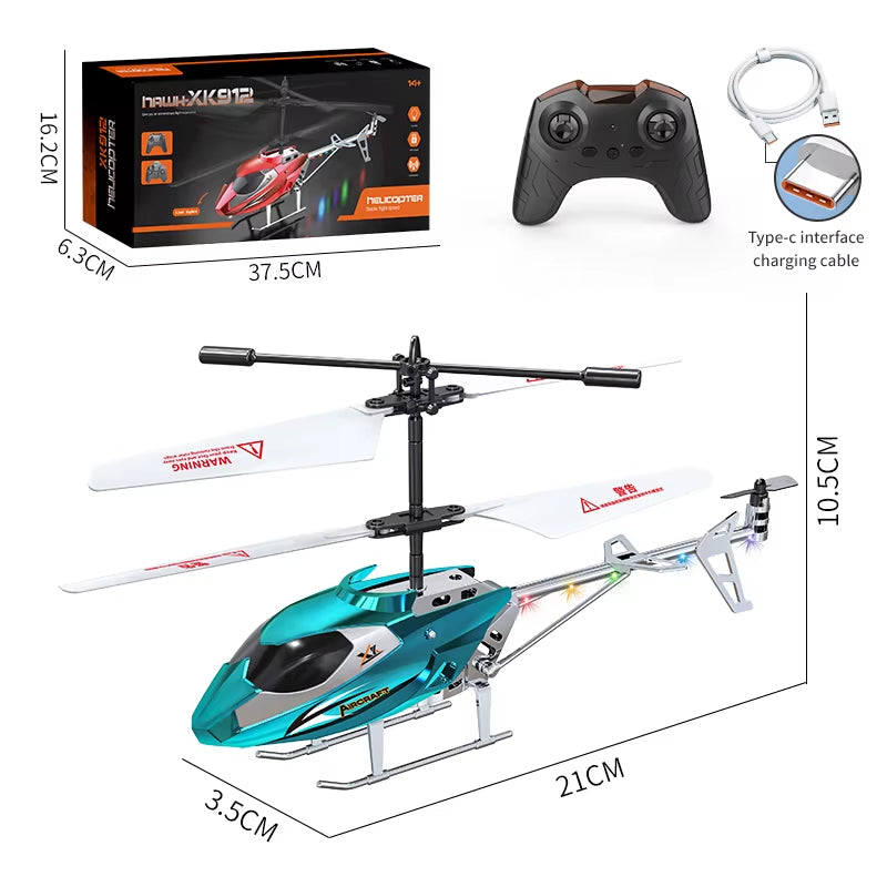 RC Helicopter 2.4GHZ 3.5 Channel Air Pressure Constant Height Light Remote Control Simulated Helicopter Toys Gift for Children