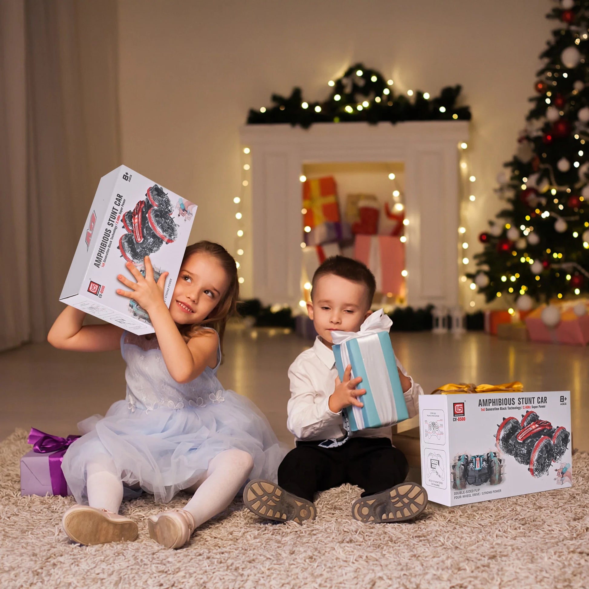 Amphibious Remote Control Car Boat, 1:16 Waterproof RC Monster Truck Stunt Car, RC Vehicle with Rotate 360°