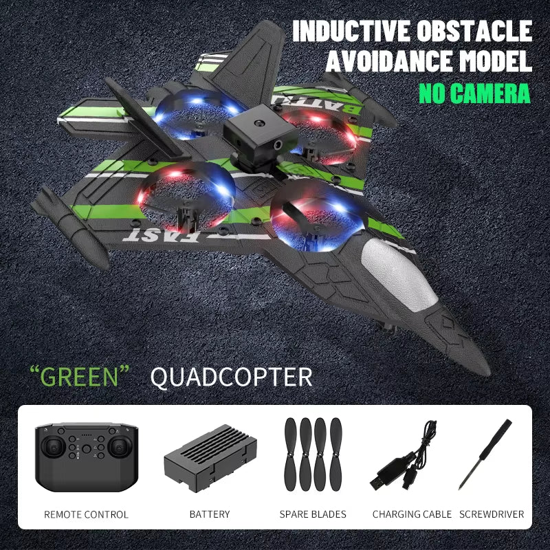 RC Plane with Camera Helicopter Remote Control Aircraft Obstacle Avoidance Fighter 2.4G Airplane EPP Foam Plane Children Toys