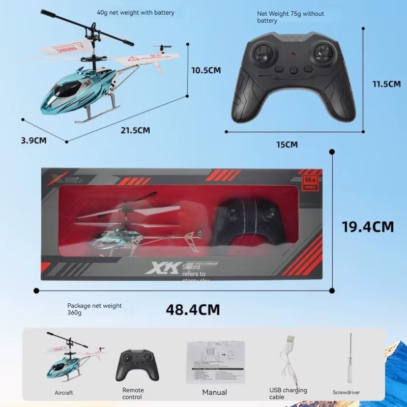 RC Helicopter 2.4GHZ 3.5 Channel Air Pressure Constant Height Light Remote Control Simulated Helicopter Toys Gift for Children