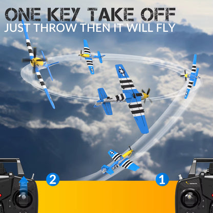 Volantex RC Plane P51D Mustang/F4U Pirate/Spitfire/P40/Zero,Remote-Controlled Aircraft Suitable for Adults and Childr Toys