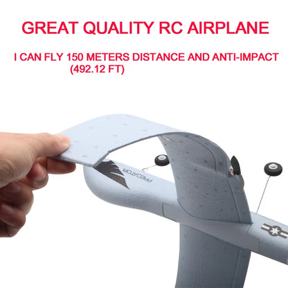 RC Plane 20 Minutes Flight Time Glider Toy Plane with LED 2.4G Remote Control Hand Throwing Wingspan Kids RC Jet Airplane Foam